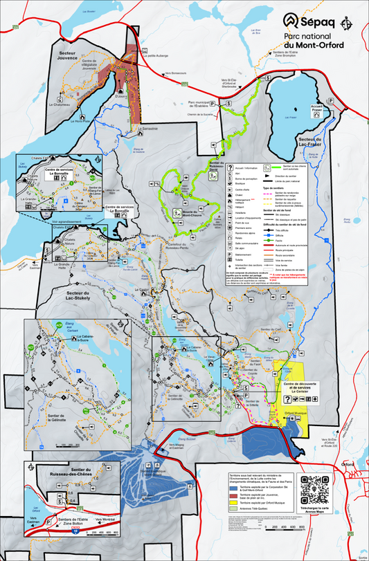 2025- Sepaq - Orford - Carte des sentiers en hiver